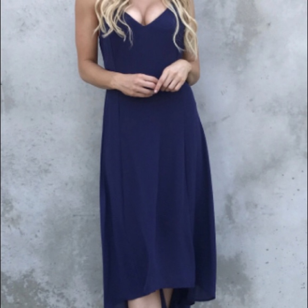 CHARLOTTE HIGH LOW MIDI DRESS